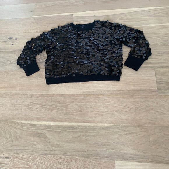 🎉 HOST PICK 🎉 Express Black Sequin Top Size Large - Picture 3 of 9